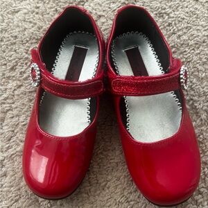 Girls red dress shoes